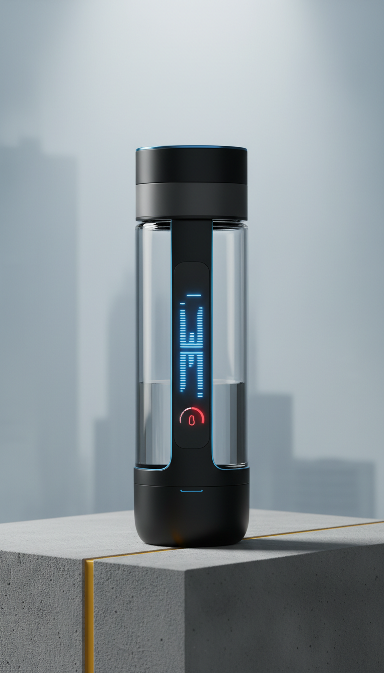 Glass-Accented Smart Water Bottle