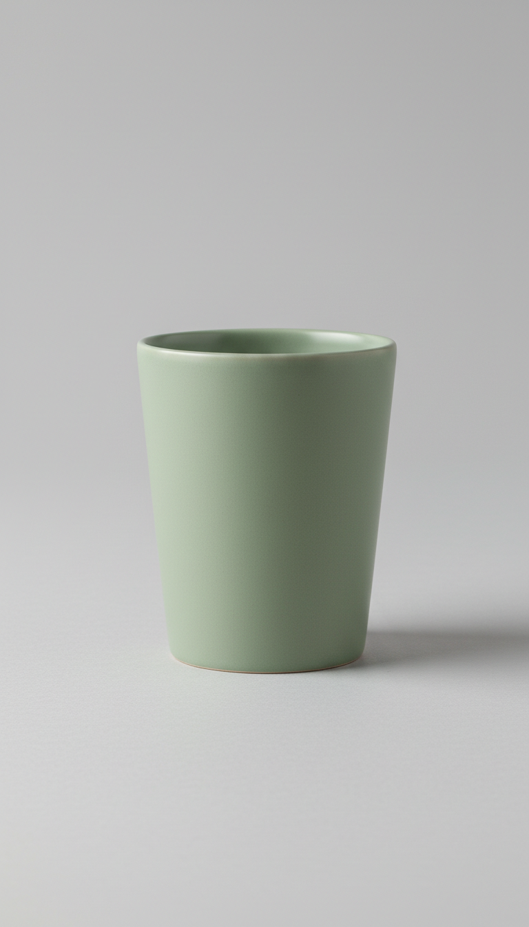 Ceramic tumbler with sage tint